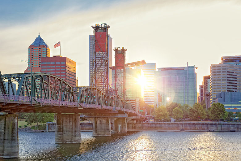 Coucher de soleil sur Portland 