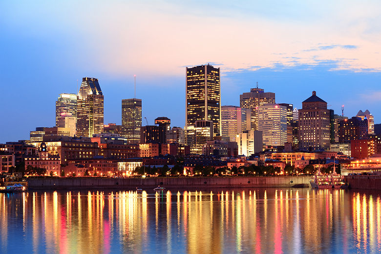 Montréal à la tombée de la nuit