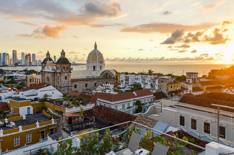 Coucher de soleil sur Carthagène - Colombie