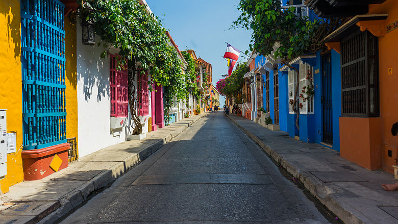 Rue colorée de Carthagène - Colombie