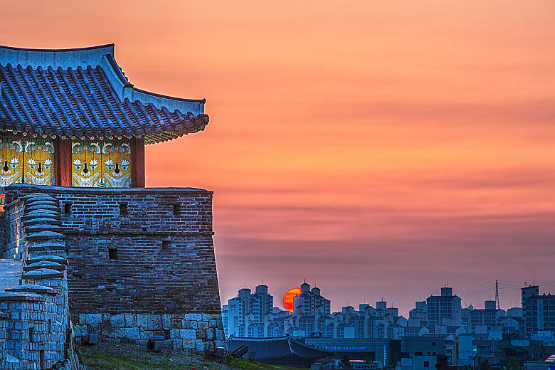 Coucher de soleil sur Suwan - Corée du Sud