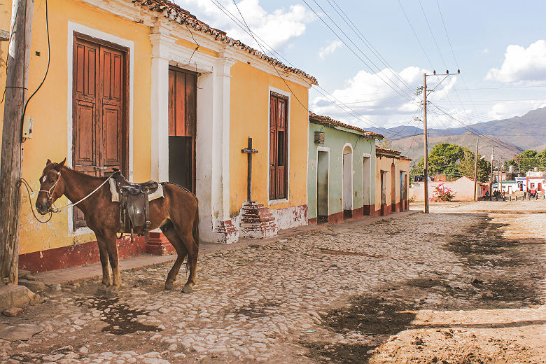 Cheval dans la rue à Trinidad - Cuba