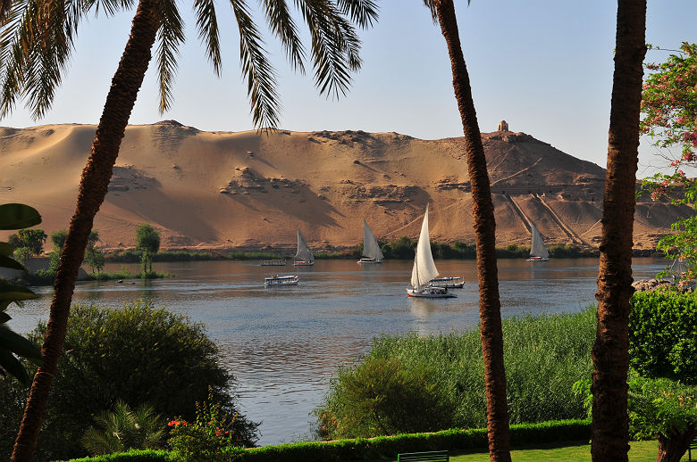 Bateau felouque sur le Nil à Assouan - Egypte