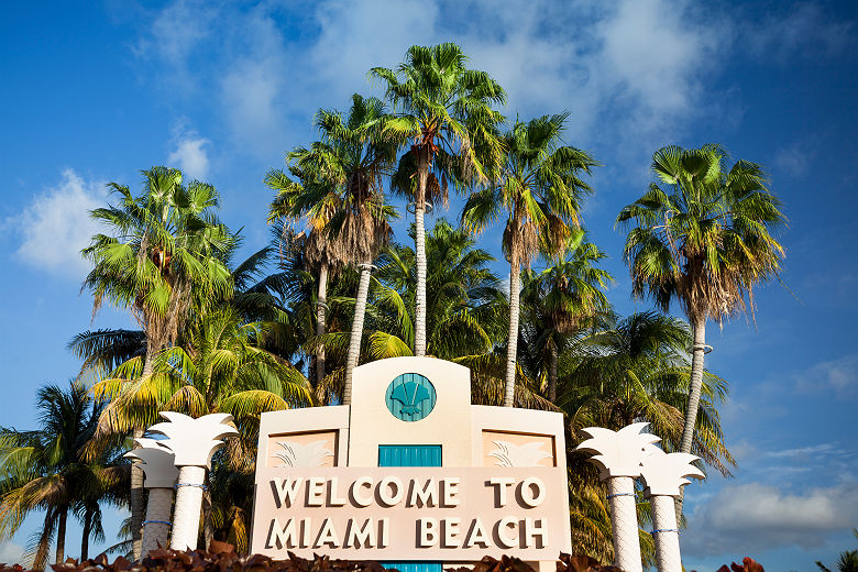 Etats-Unis - Panneau de bienvenue à Miami Beach