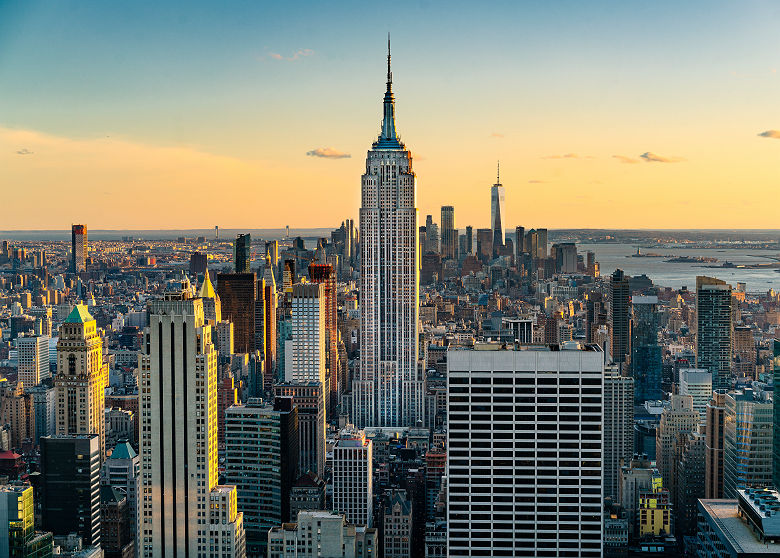 Vue sur l'Empire State Building et Manhattan depuis le Top of the Rock - New York, USA