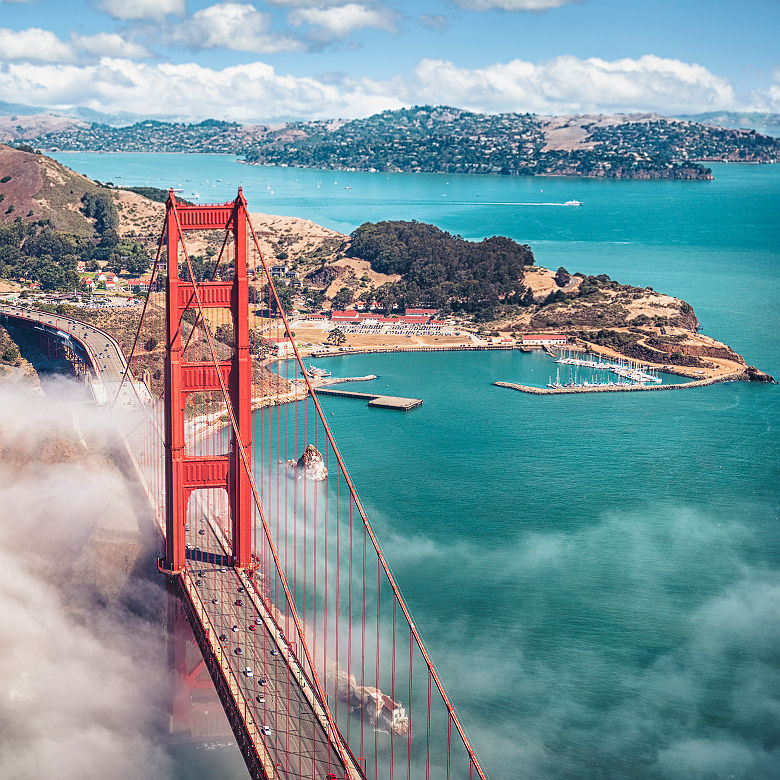 Etats-Unis - Vue sur le pont Golden Gate à San Francisco