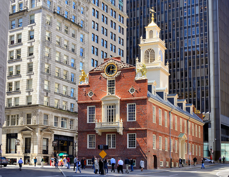 Etats-Unis - Boston - Vue sur la Old State House