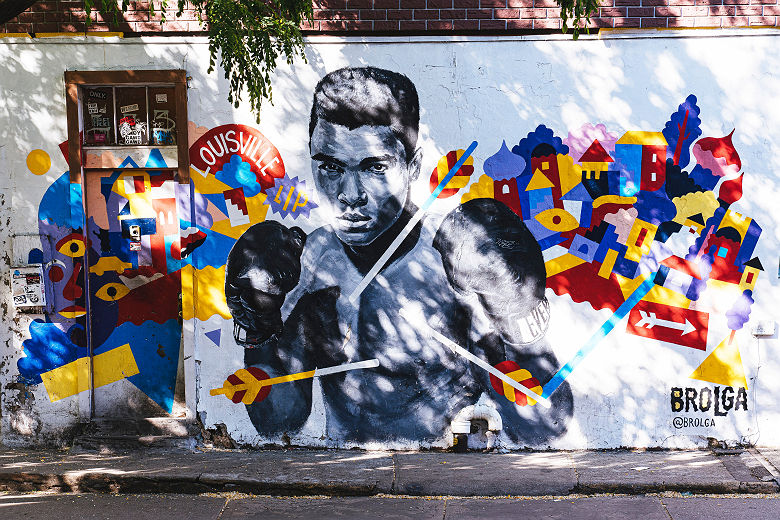 Fresque de Mohamed Ali à Williamsburg, Brooklyn