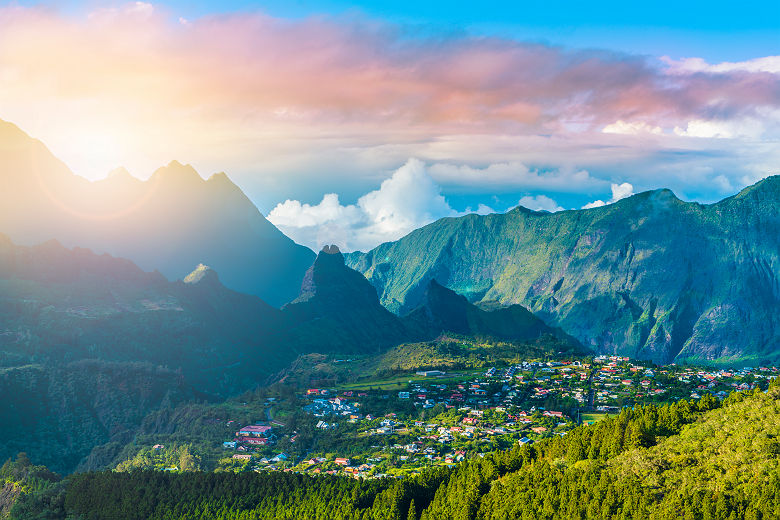 Village de Cilaos dans le cirque de Cilaos - Ile de la Réunion