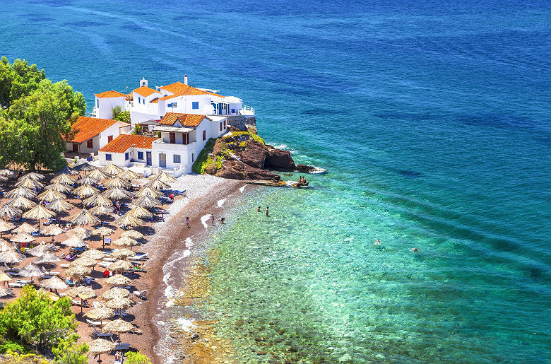 Belles plages d'Hydra, Saronique, Grèce