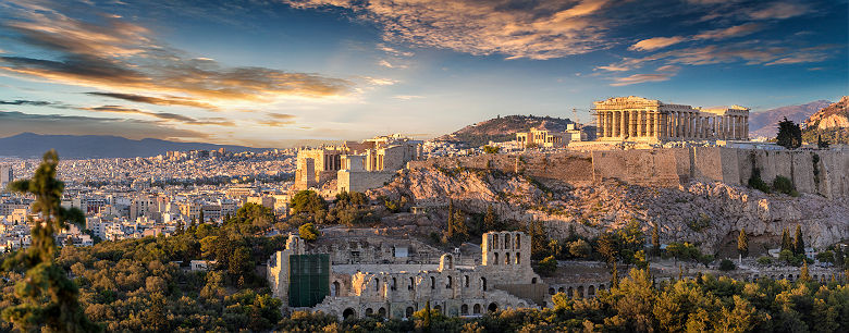 Vue panoramique sur Athènes et l'acropole - Grèce
