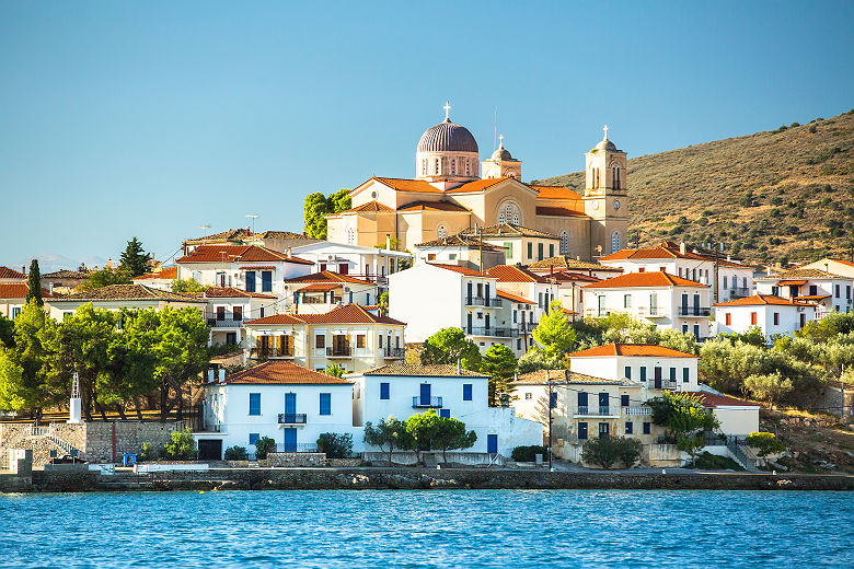 Vue sur Galaxidi et son temple - Grèce