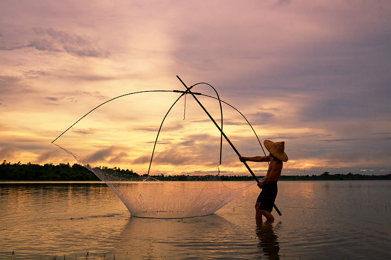 Pêcheur à Cochin - Inde