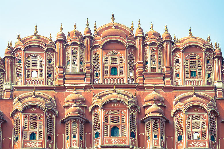 Inde - Façade du palais rose des vents à Jaipur