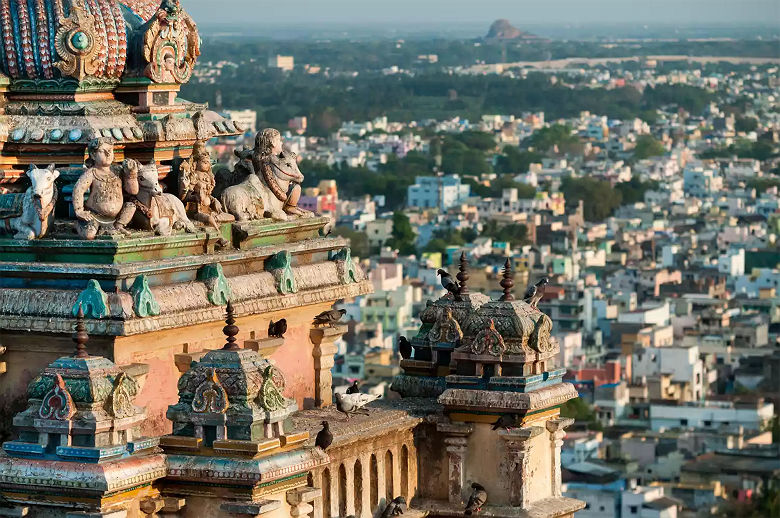 Ensemble de la ville de Trichy Temple du Rock Fort, le Tamil Nadu