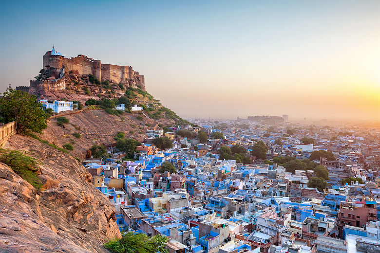 Inde - Vue sur la ville de Jodhpur et la forteresse Mehrangarh