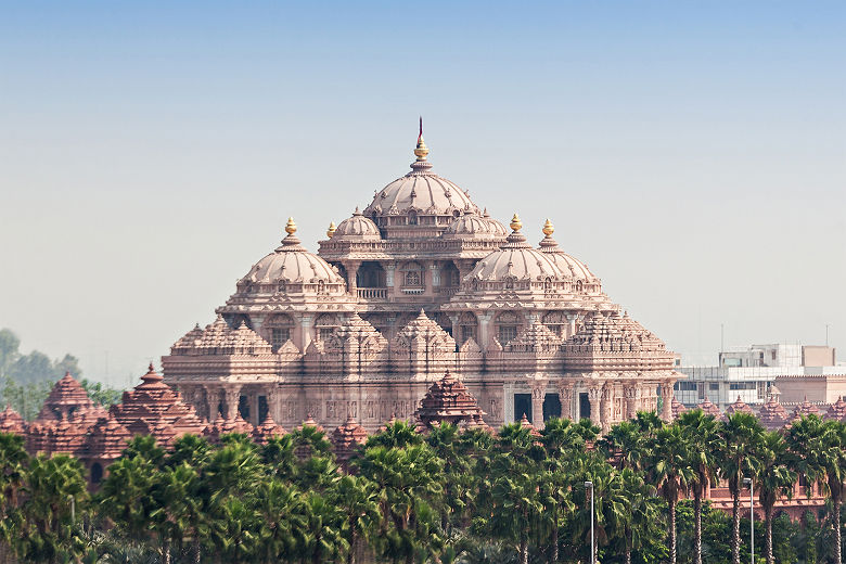 Inde - Vue sur le temple d'Akshardham à Delhi