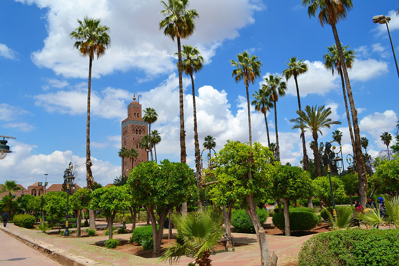 Vue de Marrakech avec la Koutoubia