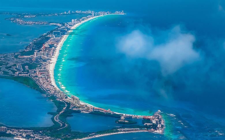 Vue aérienne de Cancun - Mexique