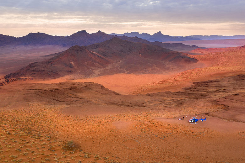 Balade en hélicoptere au dessus du désert