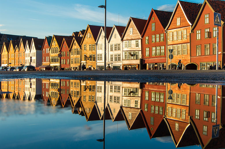 Bryggen street à Bergen - Norvège