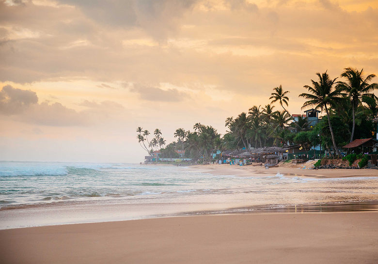 Coucher de soleil sur l'ocean Indien, hikkaduwa