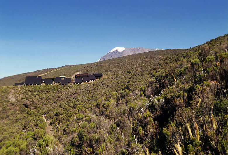 Horombo Huts and Mt. Kilimanjaro in the background