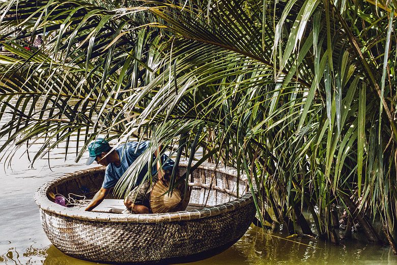 Bateau panier dans la forêt de bambou, Cam Thanh, Hoi An - Vietnam