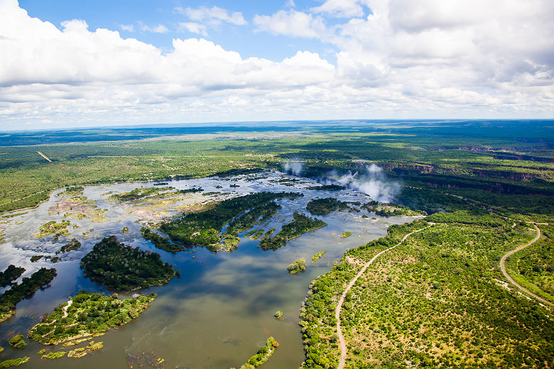 Vue aérienne du Zambèze - Zimbabwe