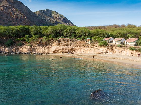 La plage de Tarrafal sur l'Ile Santiago au Cap Vert
