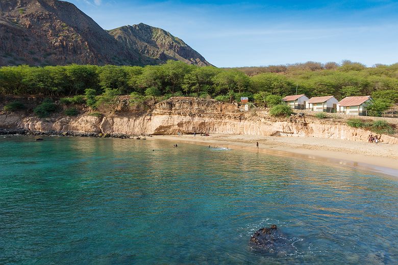 La plage de Tarrafal sur l'Ile Santiago au Cap Vert