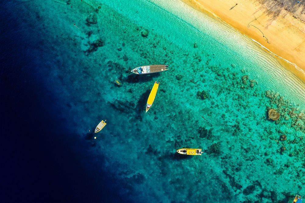 Bateau devant les îles Gili