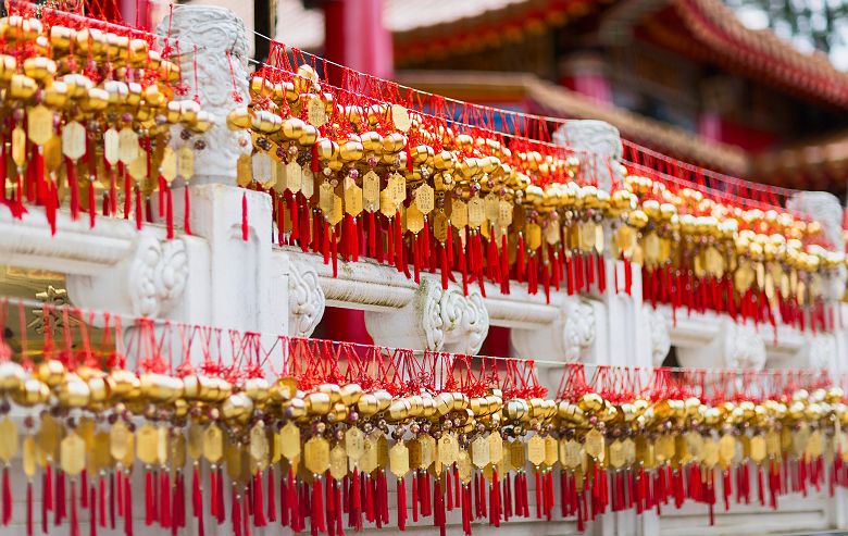 Amulettes sacrées dans un sanctuaire - Taiwan