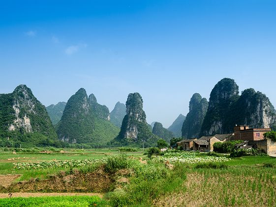 Paysage typique à Guilin Yangshuo, Chine