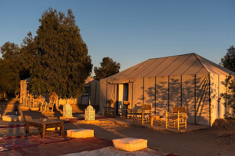 Camp dans le désert à Merzouga