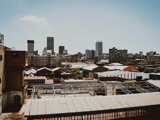 Vue sur les toits de Johannesburg