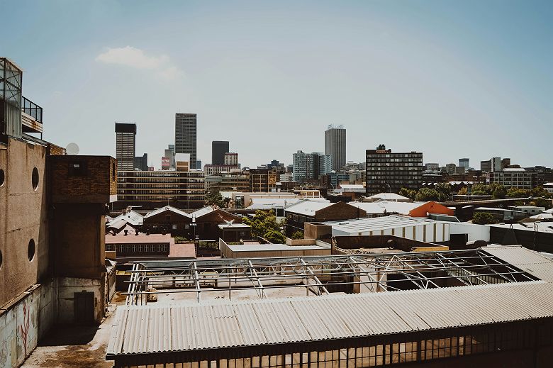 Vue sur les toits de Johannesburg