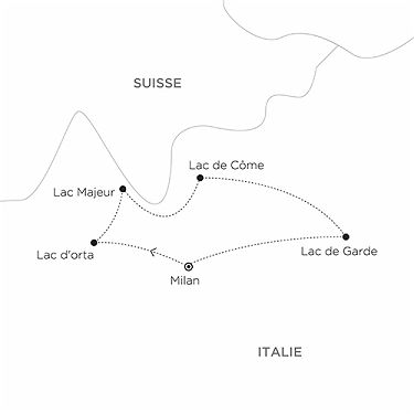 Carte ITALIE en couple - La Romance des grands lacs piémontais