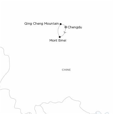 Carte CHINE - Retraite Zen au cœur du Sichuan