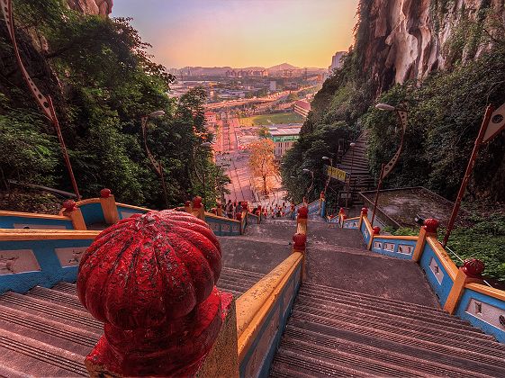 Escaliers aux grottes de Batu à Kuala Lumpur - Malaisie