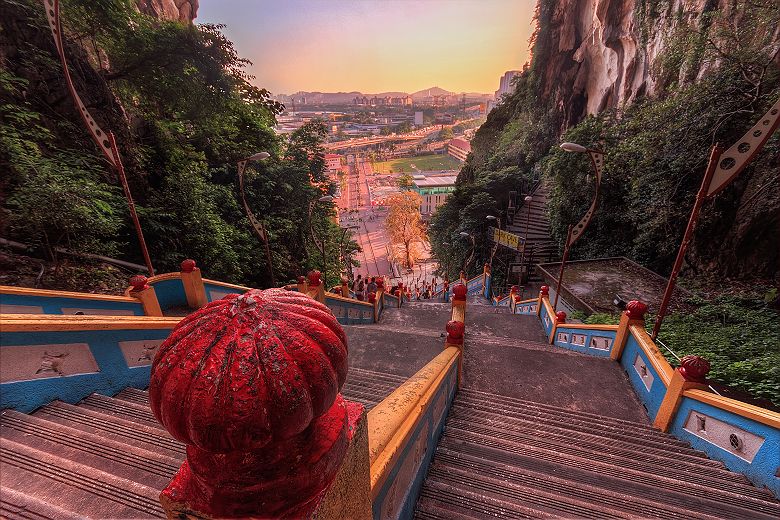 Escaliers aux grottes de Batu à Kuala Lumpur - Malaisie