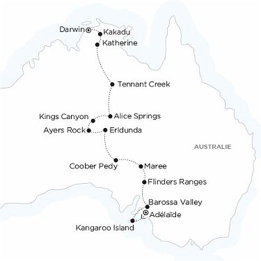 Carte AUSTRALIE - L'Explorer Highway