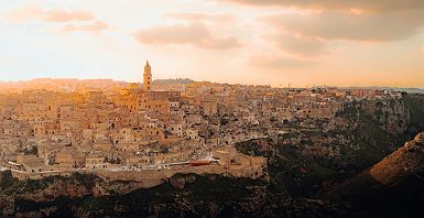 Matera au coucher du soleil 