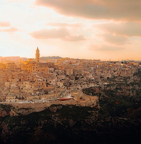 Matera au coucher du soleil 