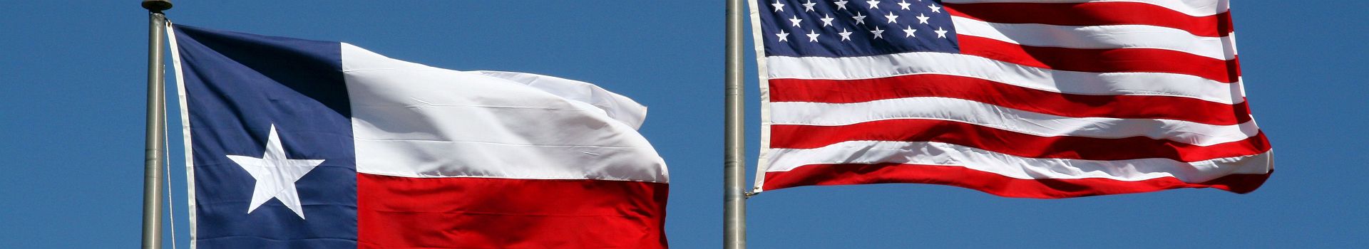 Drapeaux du Texas et des Etats Unis