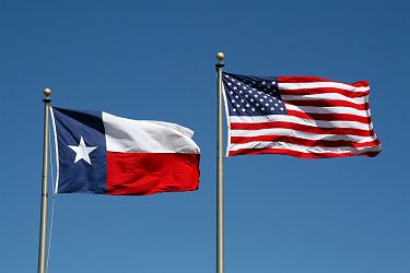 Drapeaux du Texas et des Etats Unis 