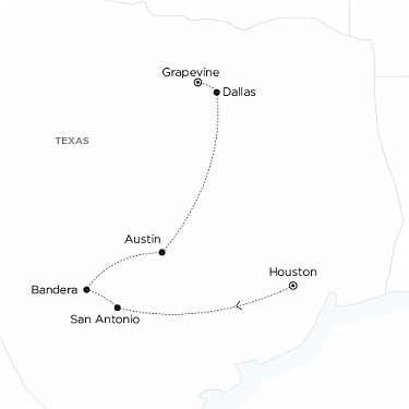 Carte Etats-Unis - Texas la culture des pionniers