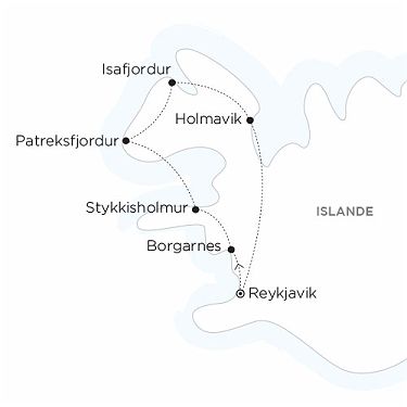Carte ISLANDE Magie des Fjords de l'ouest