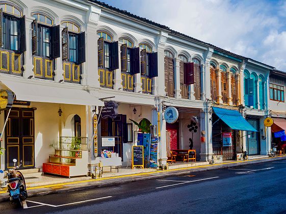 Façades sino-portugaises à Phuket - Thaïlande
