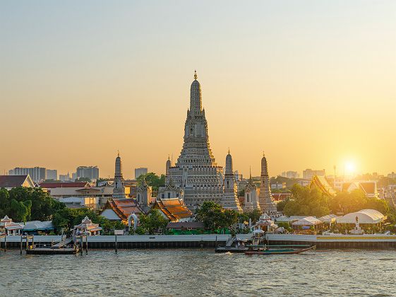 Temple Wat Arun au coucher du soleil, Bangkok - Thaïlande